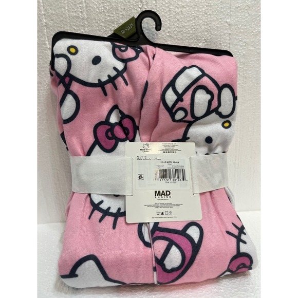 Hello Kitty Women's Pajama Sleep Pants XL Pink Cartoon Sleepwear with Pockets - Picture 2 of 2